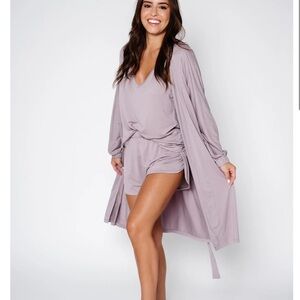 Women’s Monuit‎ Mauve Stretch Knit Robe